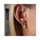 Aye Do Gifts Hoop Pearl Stud Earrings in Silver – Stainless Steel Gift for Women, Letter Box Friendly
