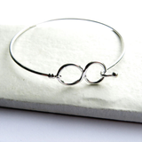 Aye Do Gifts Infinity Cuff Bangle – Sterling Silver-Plated Bracelet with Gift Box, Silver