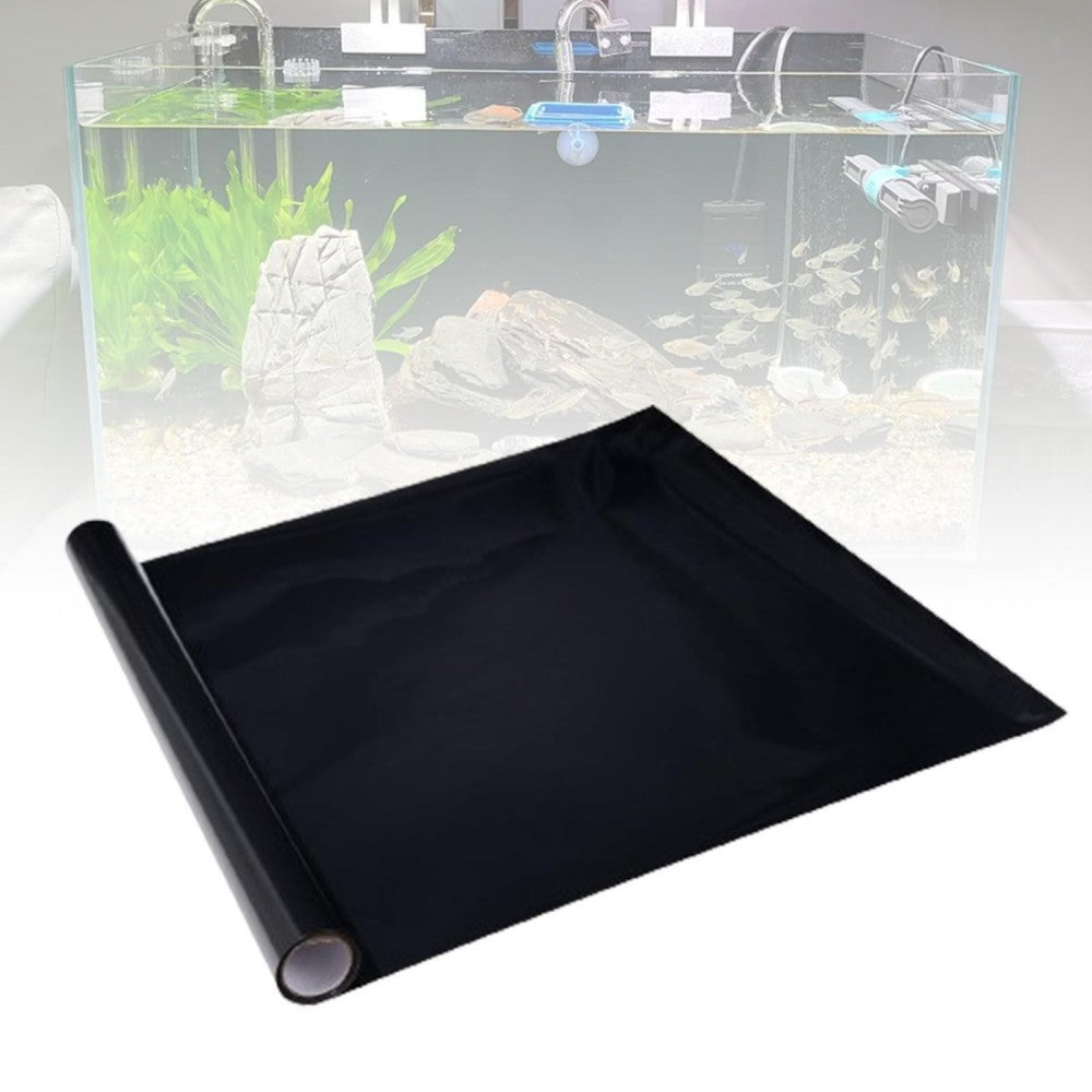 Static Cling Aquarium Background Film, 200 x 40cm – Black Fish Tank Backdrop Sticker, DIY Cut to Fit