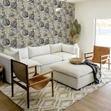 Arthouse Jungle Wall Vinyl Wallpaper with Palm Print & Gold Highlights – Paste the Paper, Black and Gold