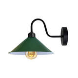 Vintage Swan Neck Wall Light, Cone Shade, E27 Socket – Dimmable Indoor Wall Sconce, Green