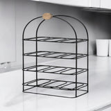Cast Iron Freestanding Wine Rack, 25 Inch – Decorative Wine Storage for Kitchens, Dining Rooms and Bars, Black