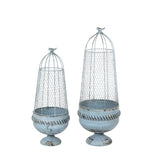 Decorative Cream Metal Plant Stands, Set of 2 – Stylish Home & Garden Display, 83cm & 70cm