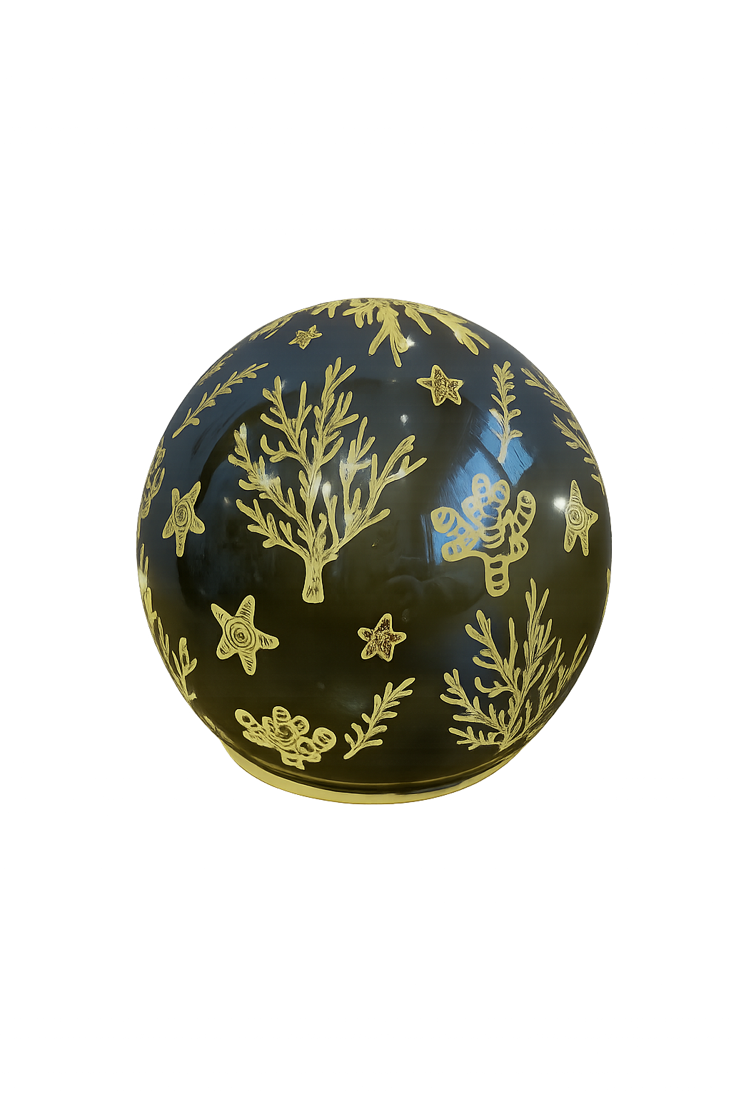 Avilo Enchanted Turquoise Glow Orb with Sea Bed Motif and Soft Yellow Glow – Bedside & Mantel Decor Light