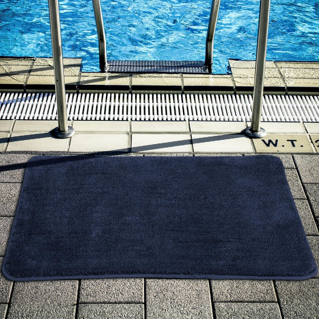 Vinsani Ultra Soft Microfibre Bath Mat 60x90cm – Dense, Fluffy Bathroom Mat, Navy