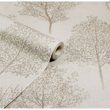 Arthouse Wonderland Woodland Vinyl Wallpaper with Glitter Finish – Textured Hardwearing Design, Natural