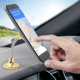 Aquarius Car Spring Magnetic Phone Holder – 360° Rotation, 3M Adhesive, Gold
