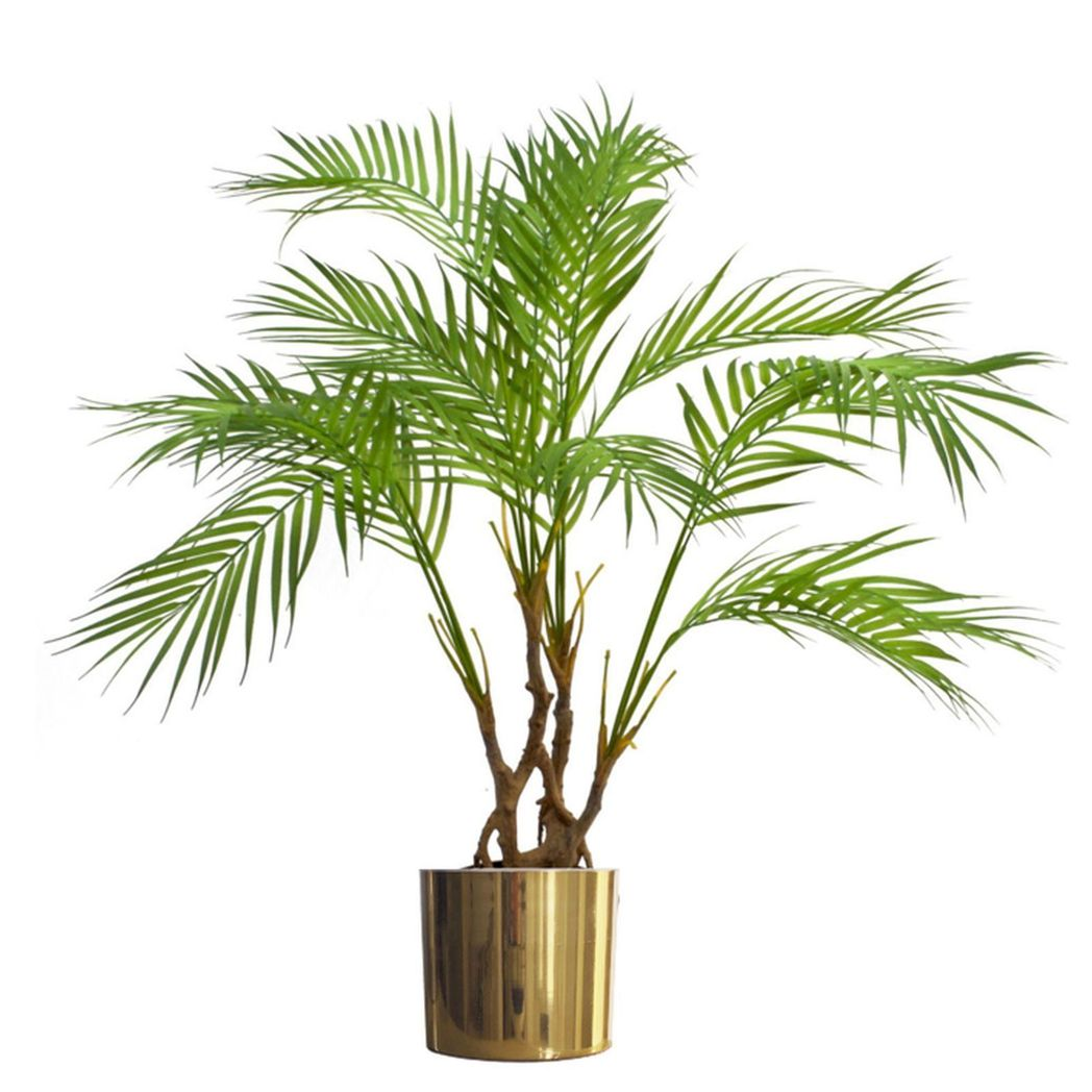 Leaf Polished Gold Metal Planter, 20 x 18cm