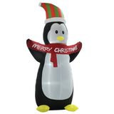 HOMCOM 8ft Inflatable Penguin with Christmas Banner