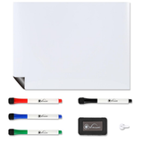Vinsani 45 x 60cm Magnetic Whiteboard with 4 Markers and Eraser – Gloss Planner & Organiser for Home or Office