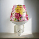 Plug-In LED Night Light with Pink and Yellow Floral Ceramic Body and On/Off Switch – Decorative Lighting for Bedrooms