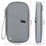 VINSANI Deluxe Passport & Travel Document Organiser with Card Slots & Zip – Grey