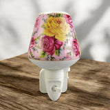 Plug-In LED Night Light with Pink and Yellow Floral Ceramic Body and On/Off Switch – Decorative Lighting for Bedrooms