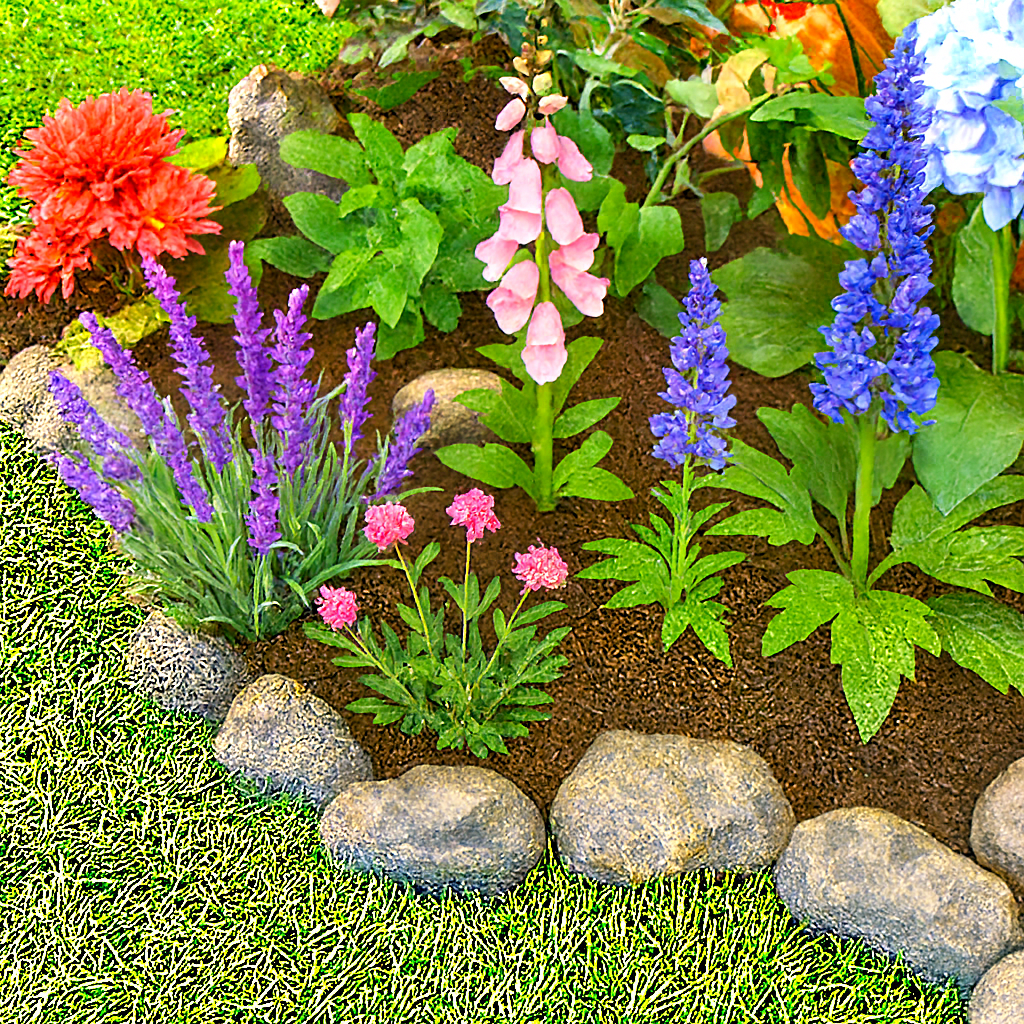Avilo 14-Piece Stone Edging Set – Rockery-Style Garden Border for Beds and Lawns