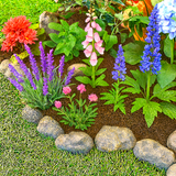 Avilo 14-Piece Stone Edging Set – Rockery-Style Garden Border for Beds and Lawns