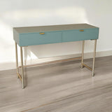 Modern 120cm Wooden 2-Drawer Side Table with Spacious Tabletop – Living Room & Hallway Storage, Green