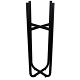 Tall Black Plant Stand with Silver Metal Planter – 62cm Indoor Planter Stand, Adjustable Feet