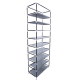 Space-Saving Fabric Shoe Rack, 10 Layers with 9 Compartments, 58 x 29 x 160cm, Grey