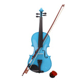 4/4 Full Size Acoustic Violin Set with Case, Bow & Rosin – Beginner & Student Violin, Sky Blue