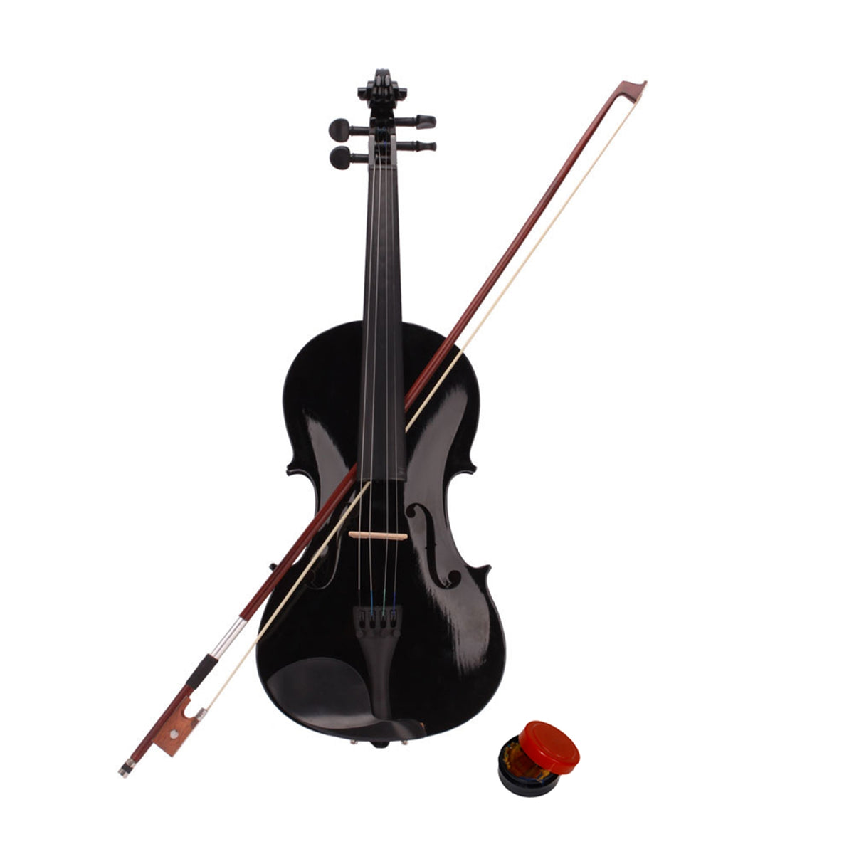 4/4 Full Size Acoustic Violin Set with Case, Bow & Rosin – Beginner Violin Outfit for Adults, Black