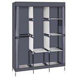 Portable Clothes Closet Wardrobe with 8 Shelves & Hanging Rod, 71" Fabric Storage Organiser – Grey