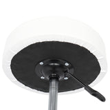 Round Rotating Bar Stool with Five Casters, PU Leather Seat & Chrome-Plated Base – 360° Swivel, White