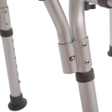 Aluminium Alloy Bath Chair with Back and Handle, 6 Height Levels, 205kg Capacity – Shower Safety Seat, White