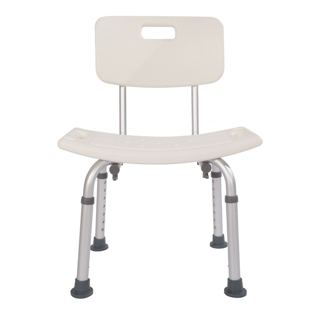 Aluminium Alloy Bath Chair with Removable Back, 7 Height Levels, 205kg Capacity – Shower Safety Seat, White