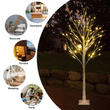 6ft Pre-Lit Snowflake Christmas Tree with 96 LED Lights – Reusable Festive Decoration, Easy to Assemble and Store