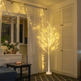 6ft Pre-Lit Snowflake Christmas Tree with 96 LED Lights – Reusable Festive Decoration, Easy to Assemble and Store