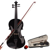 4/4 Full Size Acoustic Violin Set with Case, Bow & Rosin – Beginner Violin Outfit for Adults, Black