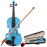 4/4 Full Size Acoustic Violin Set with Case, Bow & Rosin – Beginner & Student Violin, Sky Blue