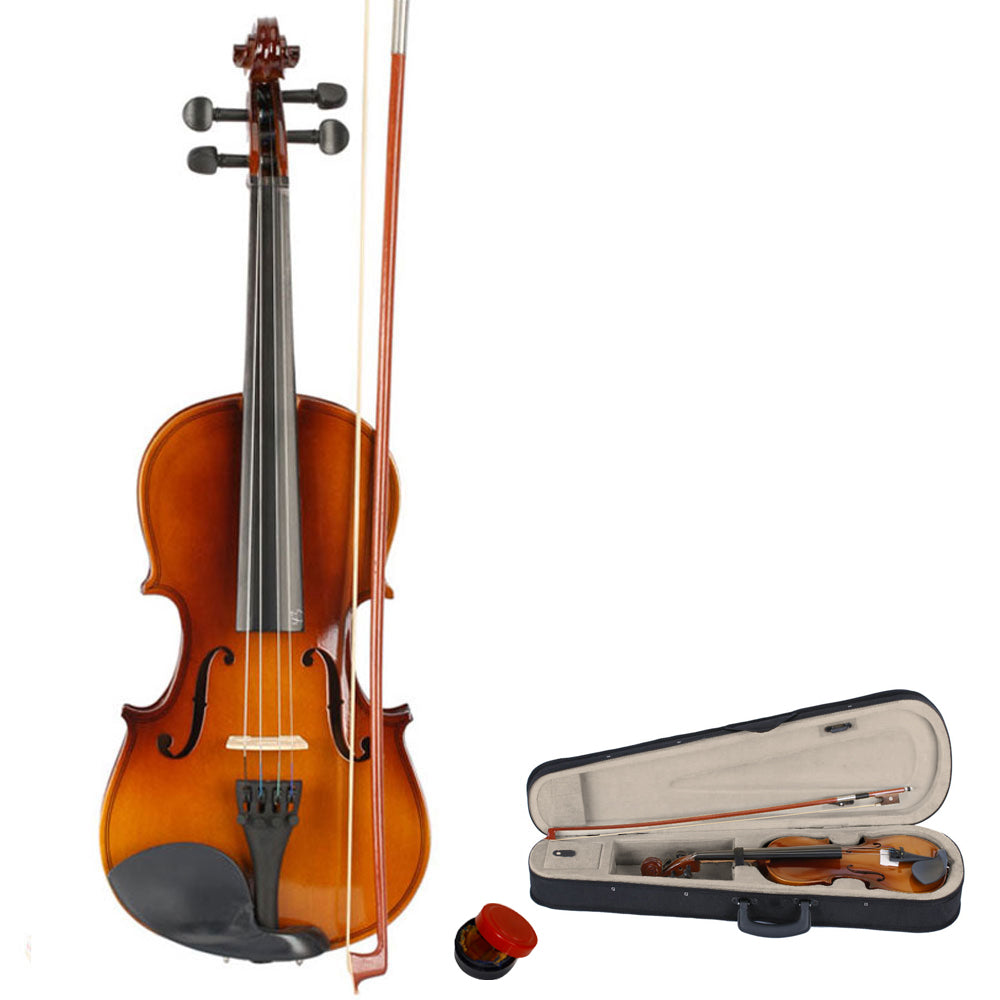 3/4 Size Acoustic Violin Set with Case, Bow & Rosin – Beginner Violin Outfit for Children, Natural