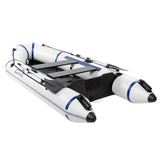 10ft Inflatable Dinghy Boat with Hard Deck & Paddle Locks, 330kg Capacity – PVC Fishing Boat, Grey & White