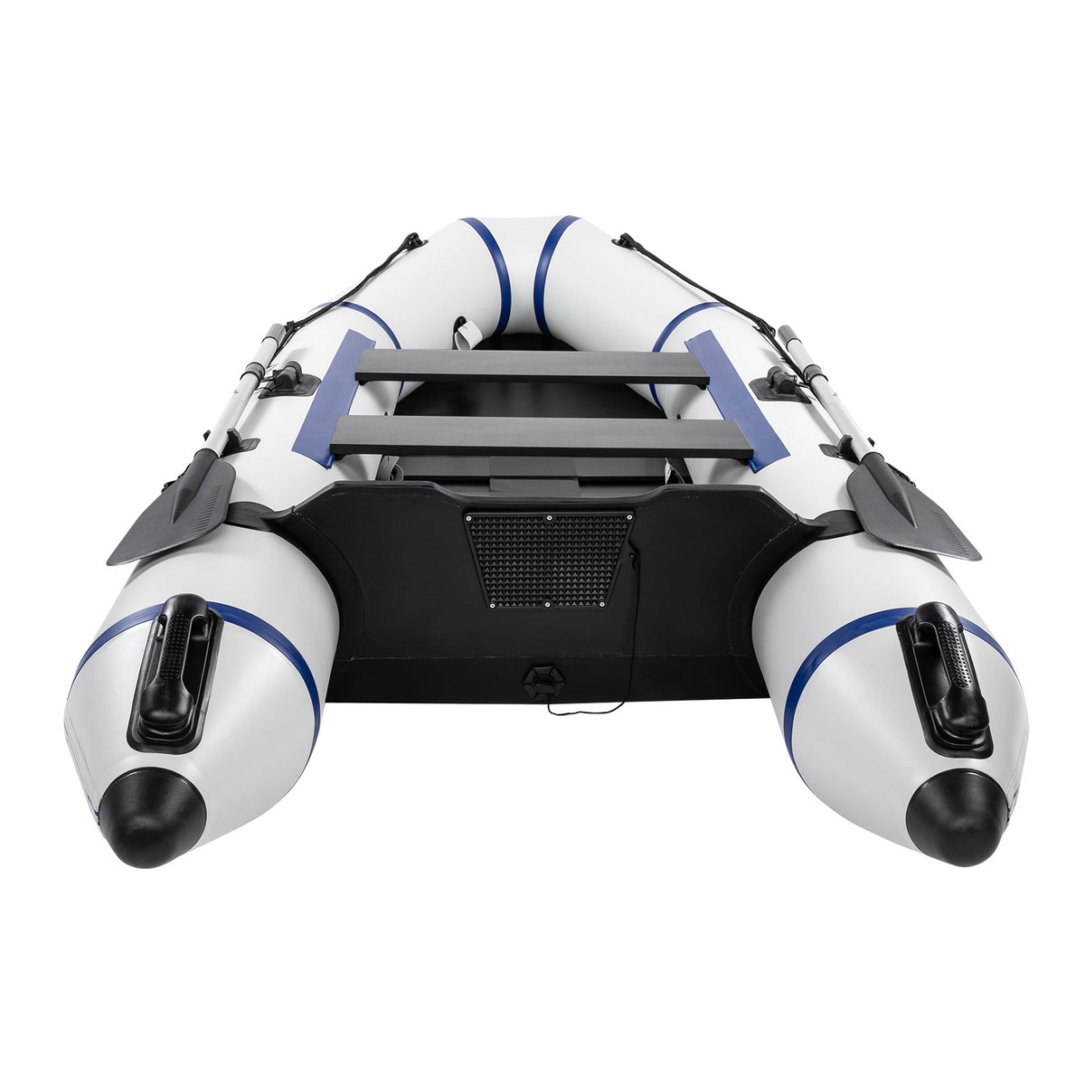 10ft Inflatable Dinghy Boat with Hard Deck & Paddle Locks, 330kg Capacity – PVC Fishing Boat, Grey & White