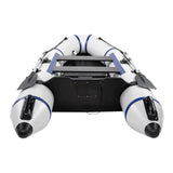 10ft Inflatable Dinghy Boat with Hard Deck & Paddle Locks, 330kg Capacity – PVC Fishing Boat, Grey & White