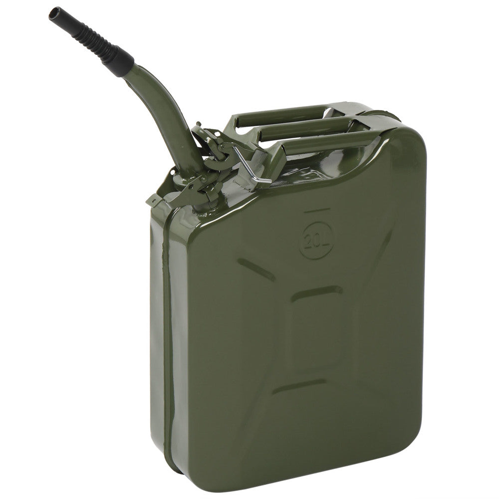 20L Portable Fuel Storage Can with Spout – American-Style Petrol & Diesel Jerry Can, Army Green