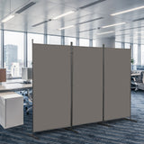 6FT Trifold Folding Room Divider Privacy Screen with Carbon Steel Frame – Polyester Fabric Partition, Grey