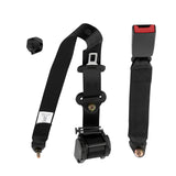 Retractable 3 Point Safety Seat Belt with Adjustable Straps – Universal Lap & Diagonal Belt, Black