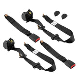 Universal 3-Point Retractable Seat Belts, Pair with Adjustable Straps – Cars, Vans & Campers, Black