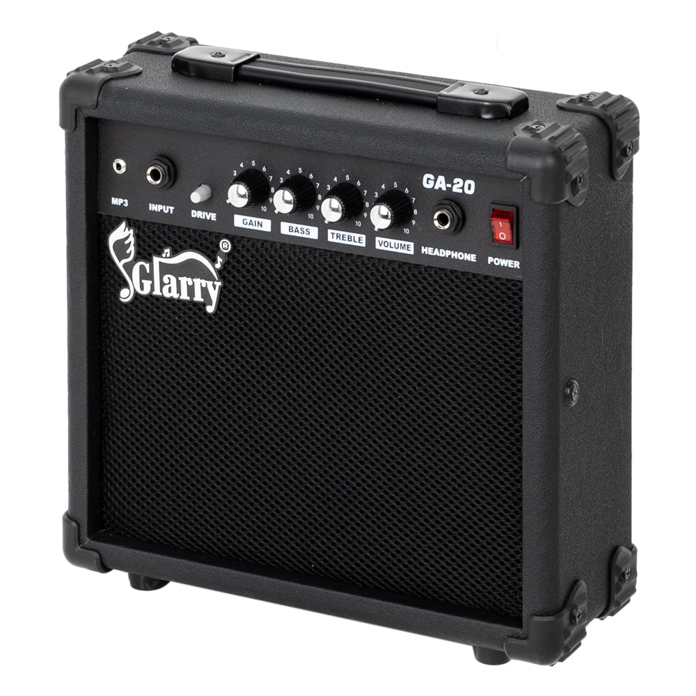 Glarry 20W Electric Guitar Amplifier with 6.5-Inch Speaker, Headphone & AUX Jacks – Practice Amp, Black