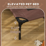 Elevated Dog Cot Bed with Canopy for XXL Dogs – Breathable Fabric, Steel Frame and Travel Bag, Coffee