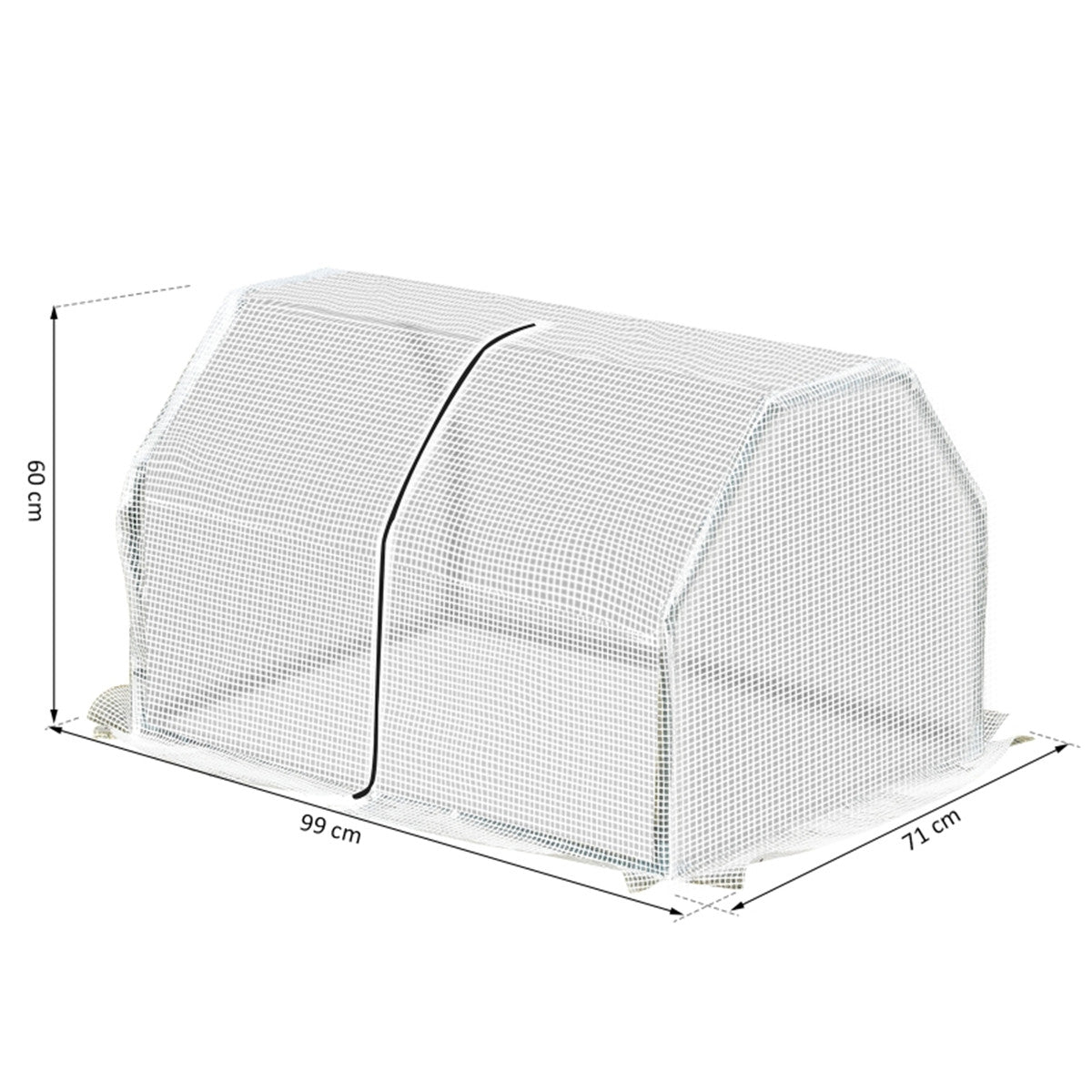Outsunny Mini Walk-in Greenhouse with Steel Frame & PE Mesh Cover – Compact Portable Plant Shelter, White