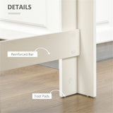 White Frame Coffee & Bar Table with Wood-Effect Top – Living Room & Kitchen Table