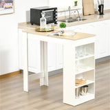 White frame wood-effect coffee table