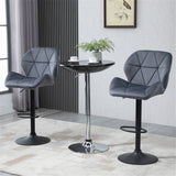Set of 2 grey velvet bar stools