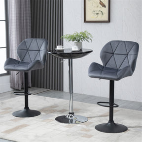 Set of 2 grey velvet bar stools