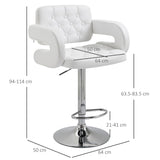 Adjustable Swivel Bar Stool with Gas-Lift Height Control & Footrest – Padded Counter and Kitchen Chair