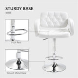 Adjustable Swivel Bar Stool with Gas-Lift Height Control & Footrest – Padded Counter and Kitchen Chair