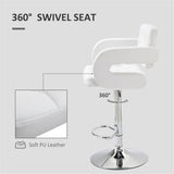 Adjustable Swivel Bar Stool with Gas-Lift Height Control & Footrest – Padded Counter and Kitchen Chair